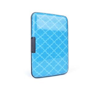 Blue Pattern Aluminum Wallet Credit Card Holder With RFID Protection